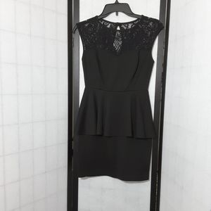 Forever 21 Black Dress w/Lace sz M